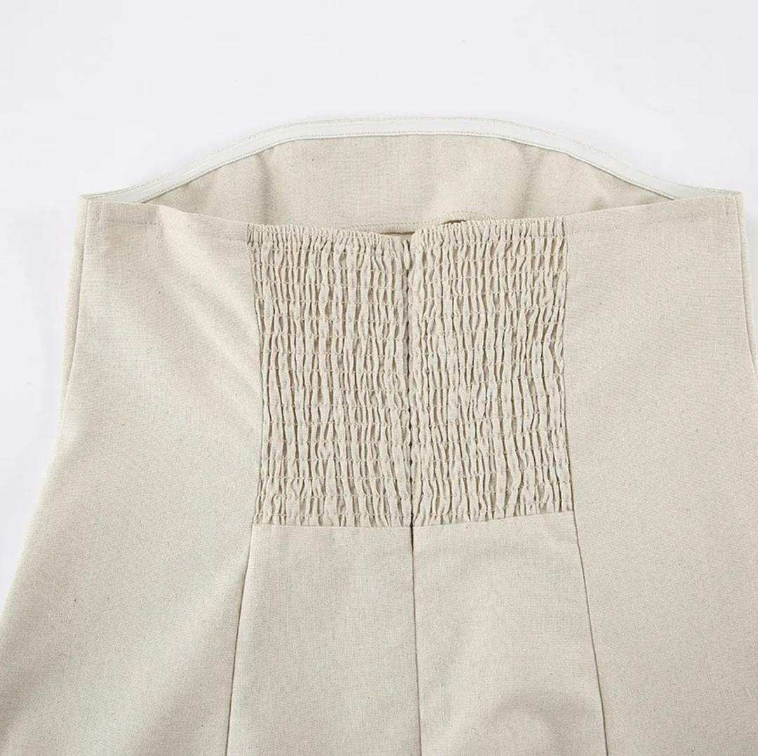 Maisie Offshoulder Holiday Tube Dress In Beige - Image 11