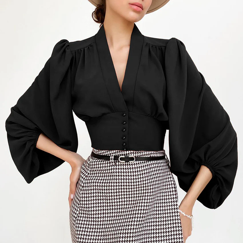 Marie Puffed  Sleeve Blouse - Image 2