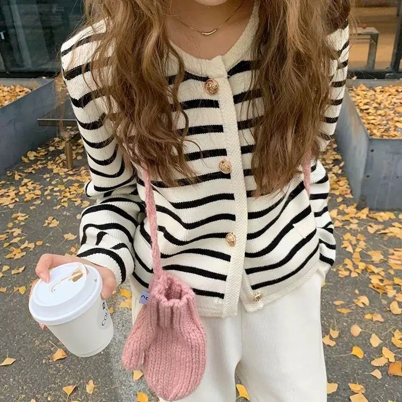 Marietta Striped Woolen Cardigan - Image 5