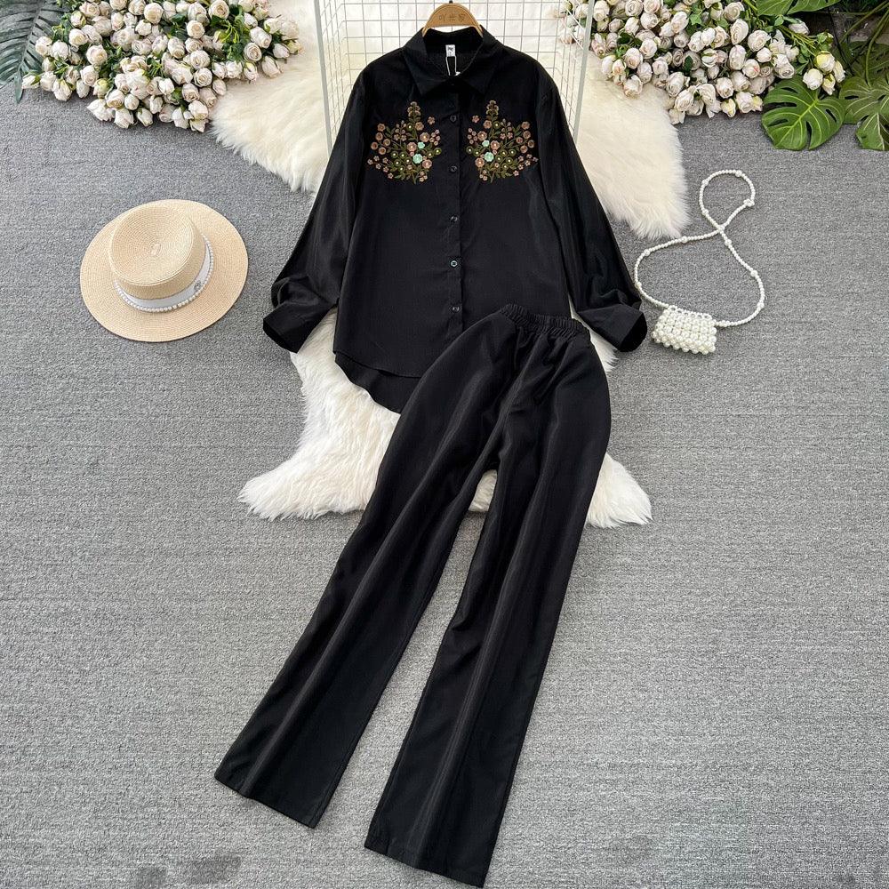 Maria Embroidered Set of Top and Pants - Image 2