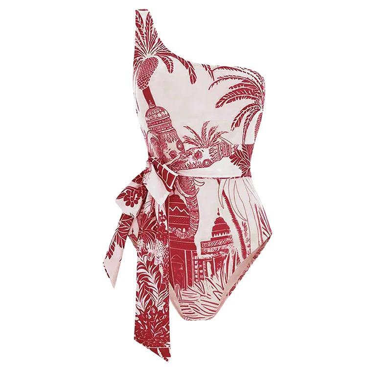 Marisa Swimsuit With Sarong In Rust - Image 4