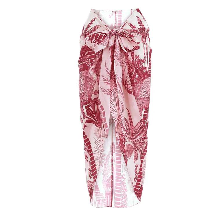 Marisa Swimsuit With Sarong In Rust - Image 5