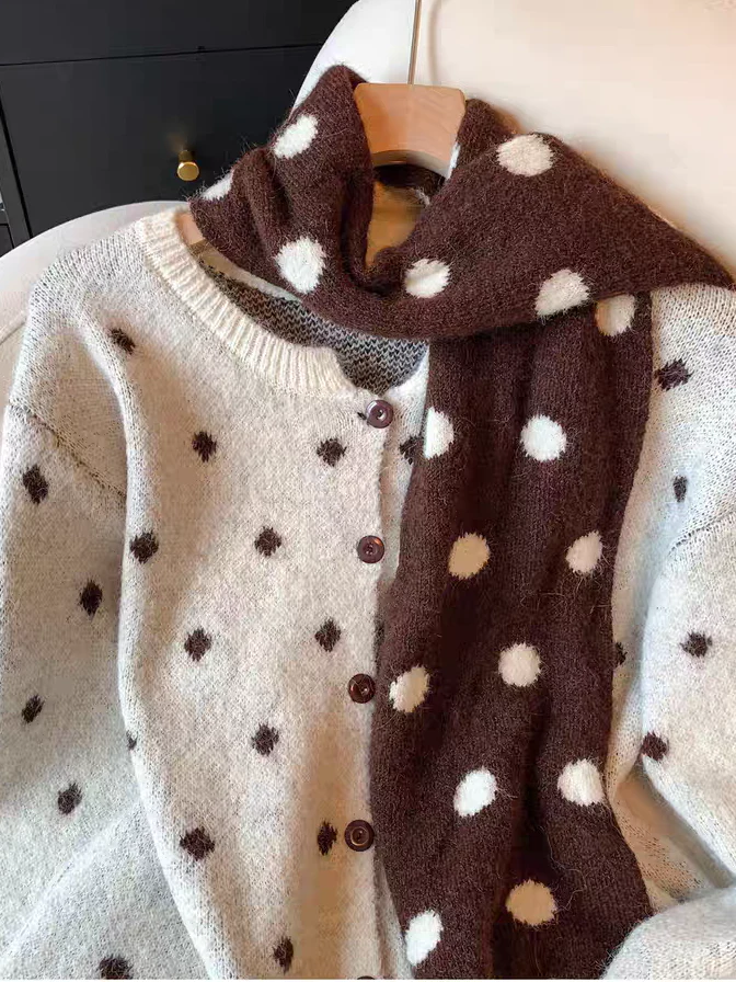 Maristella Printed Cardigan With Scraf - Image 3
