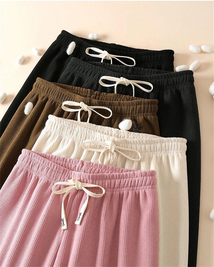 Marley Wide Leg Fleece Pants In Beige - Image 3