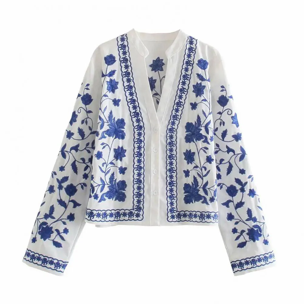 Marlin Embroidered Summer Top In White - Image 2