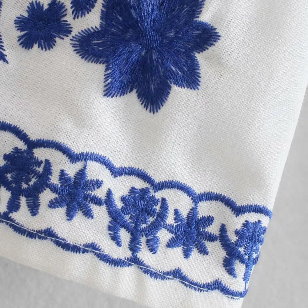 Marlin Embroidered Summer Top In White - Image 4