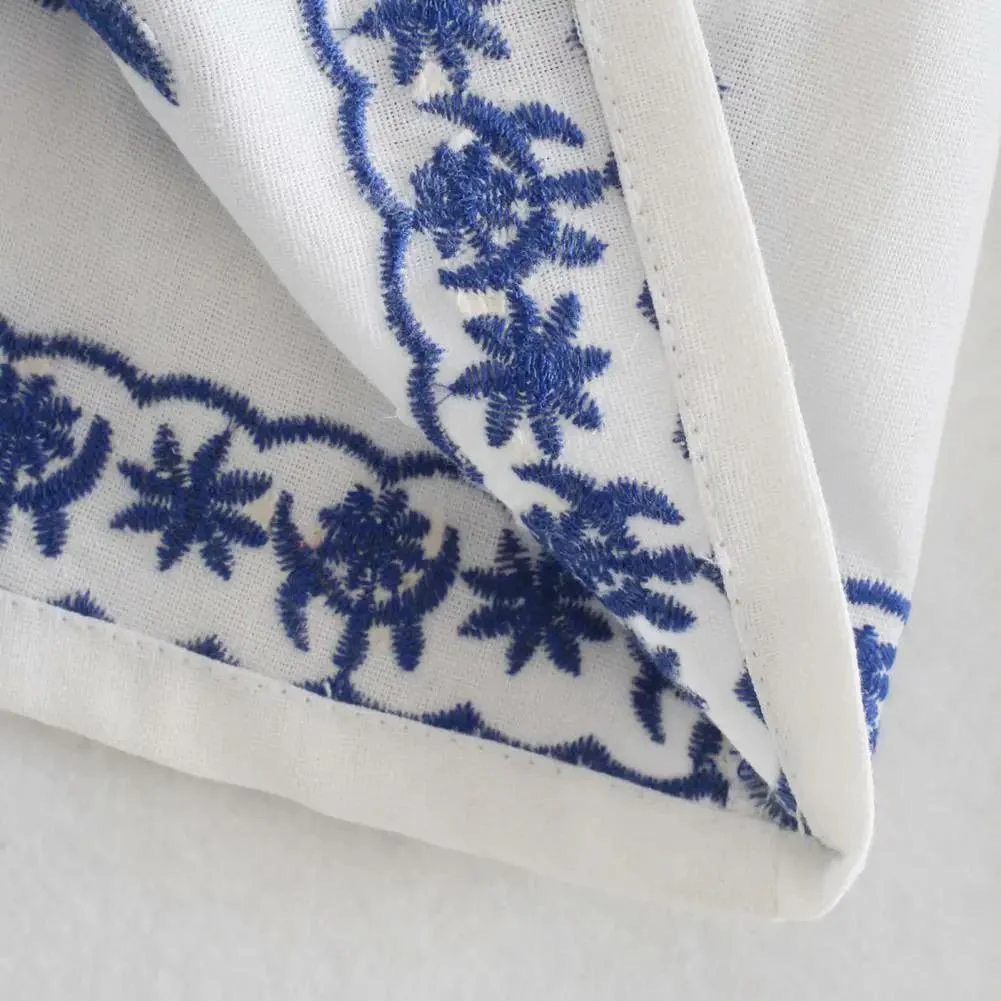 Marlin Embroidered Summer Top In White - Image 5