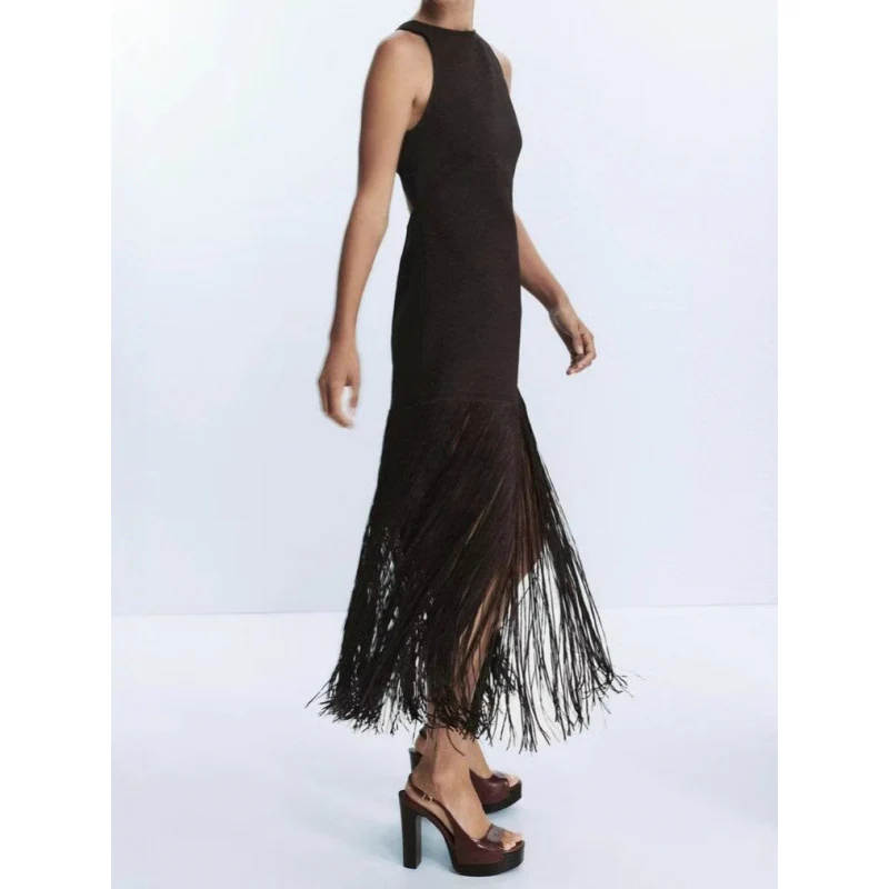 Martina Backless Fringed Dress - Image 2