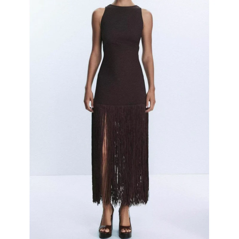 Martina Backless Fringed Dress - Image 5