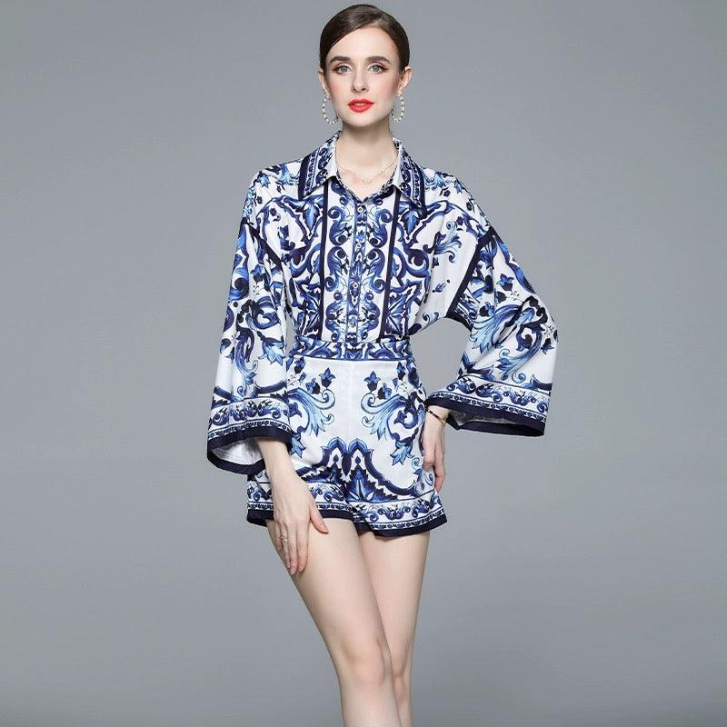Mary Porcelain Coord Set In Blue - Image 4