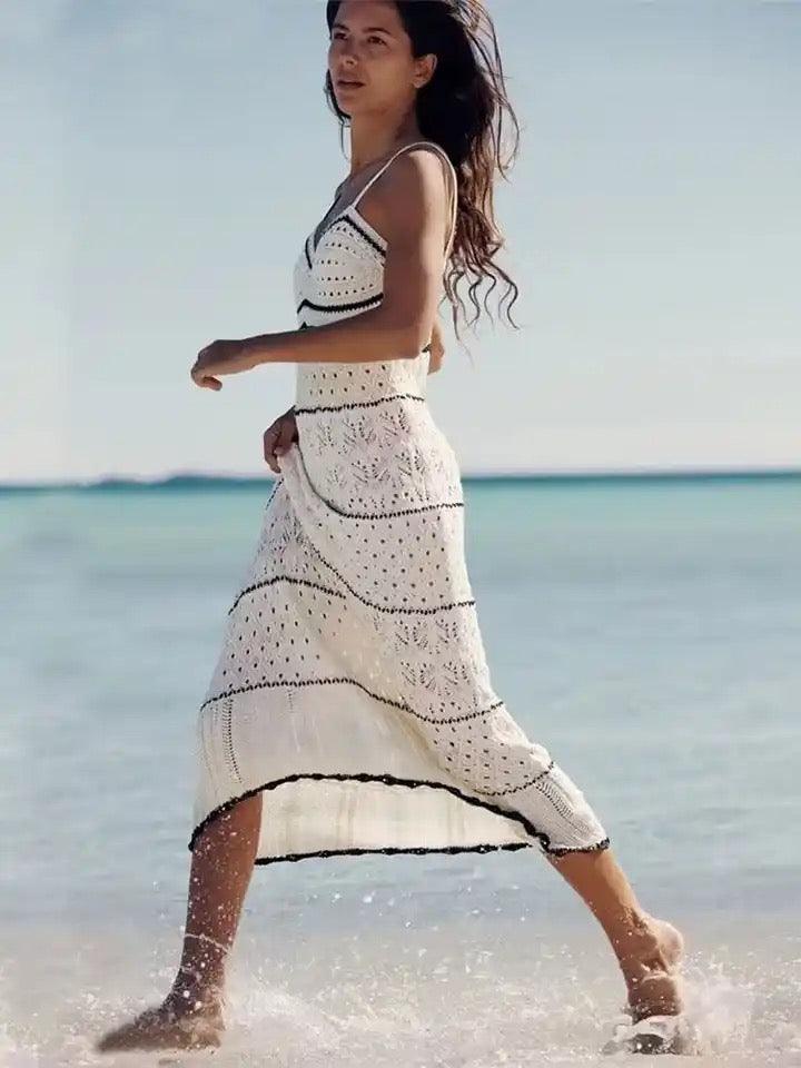 Matsel Luxe Soft Knit Dress In White - Image 3