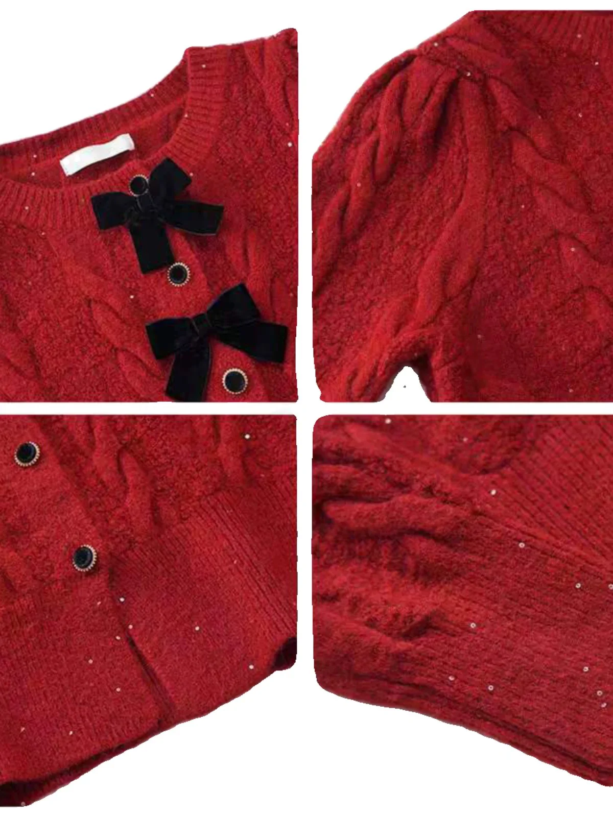 Maya Cute Woolen Sweater with Bow Detail - Image 5