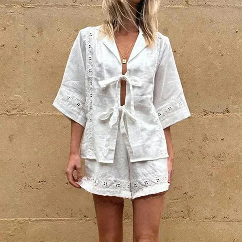 Maya Summer 2 Pc Coord Set In White