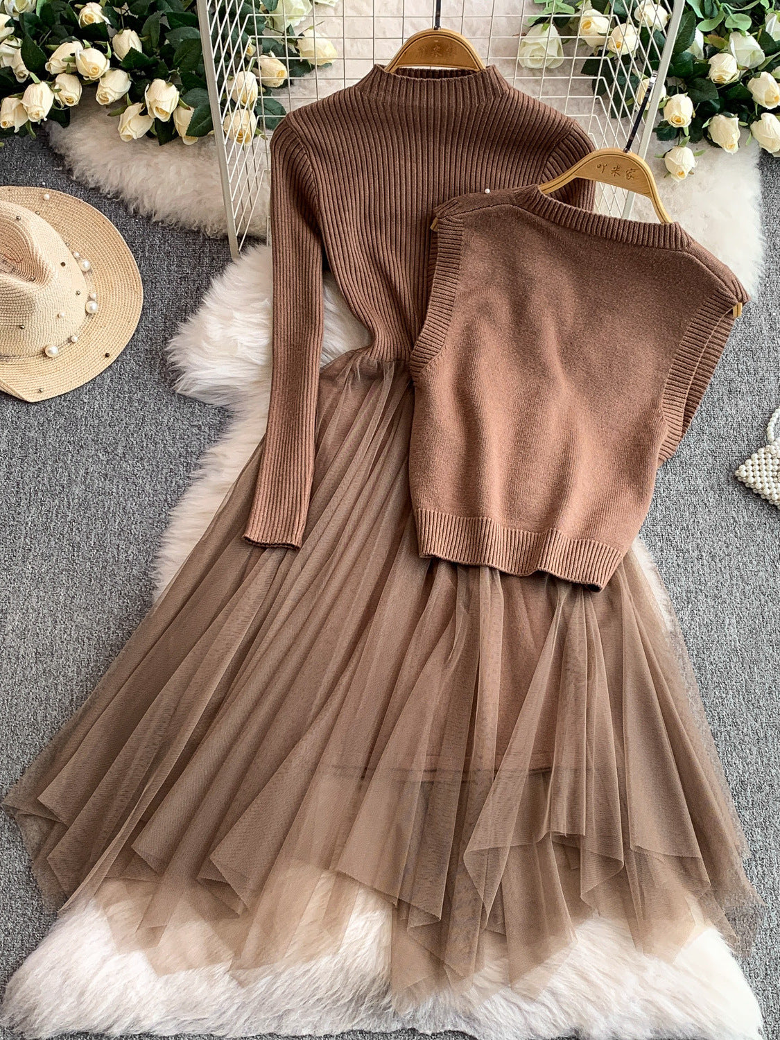 Mayfair Woolen Dress With Vest Top - Image 8