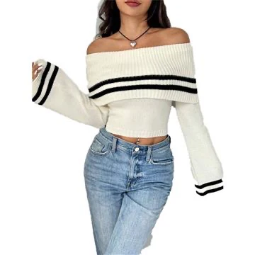 Mayfair Woolen Sweater with Offshoulder Detail - Image 2