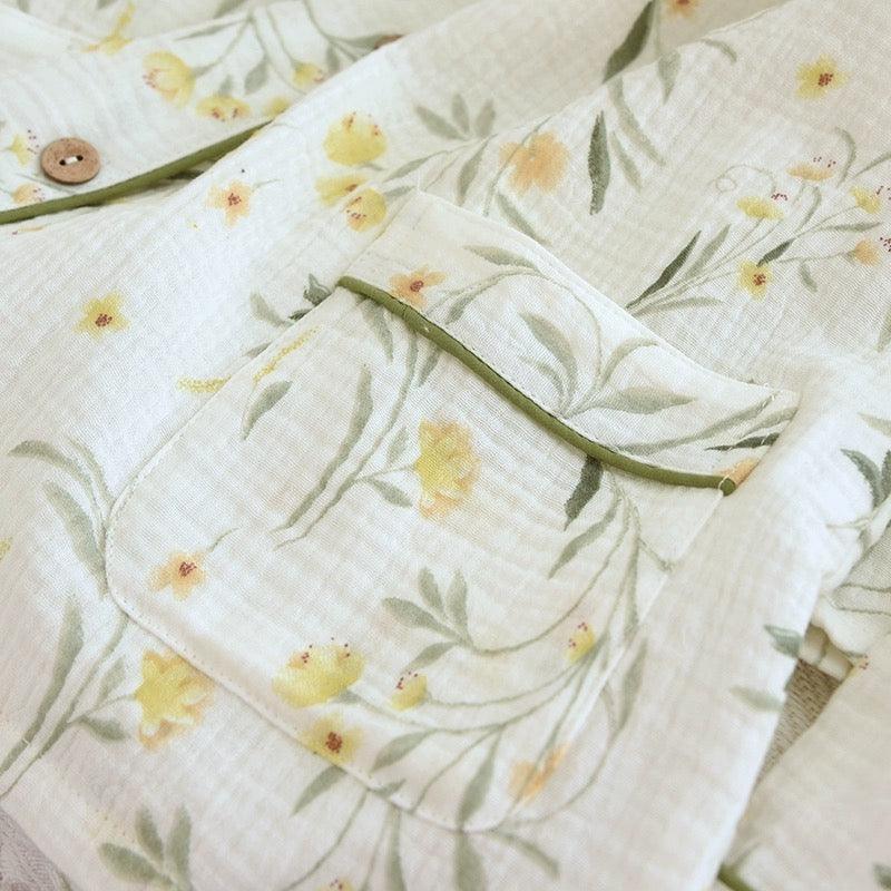 Melly Floral Cotton Nightsuits In Off-White - Image 4