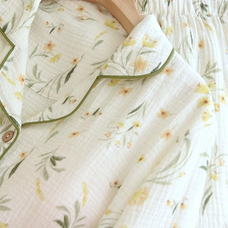 Melly Floral Cotton Nightsuits In Off-White - Image 5