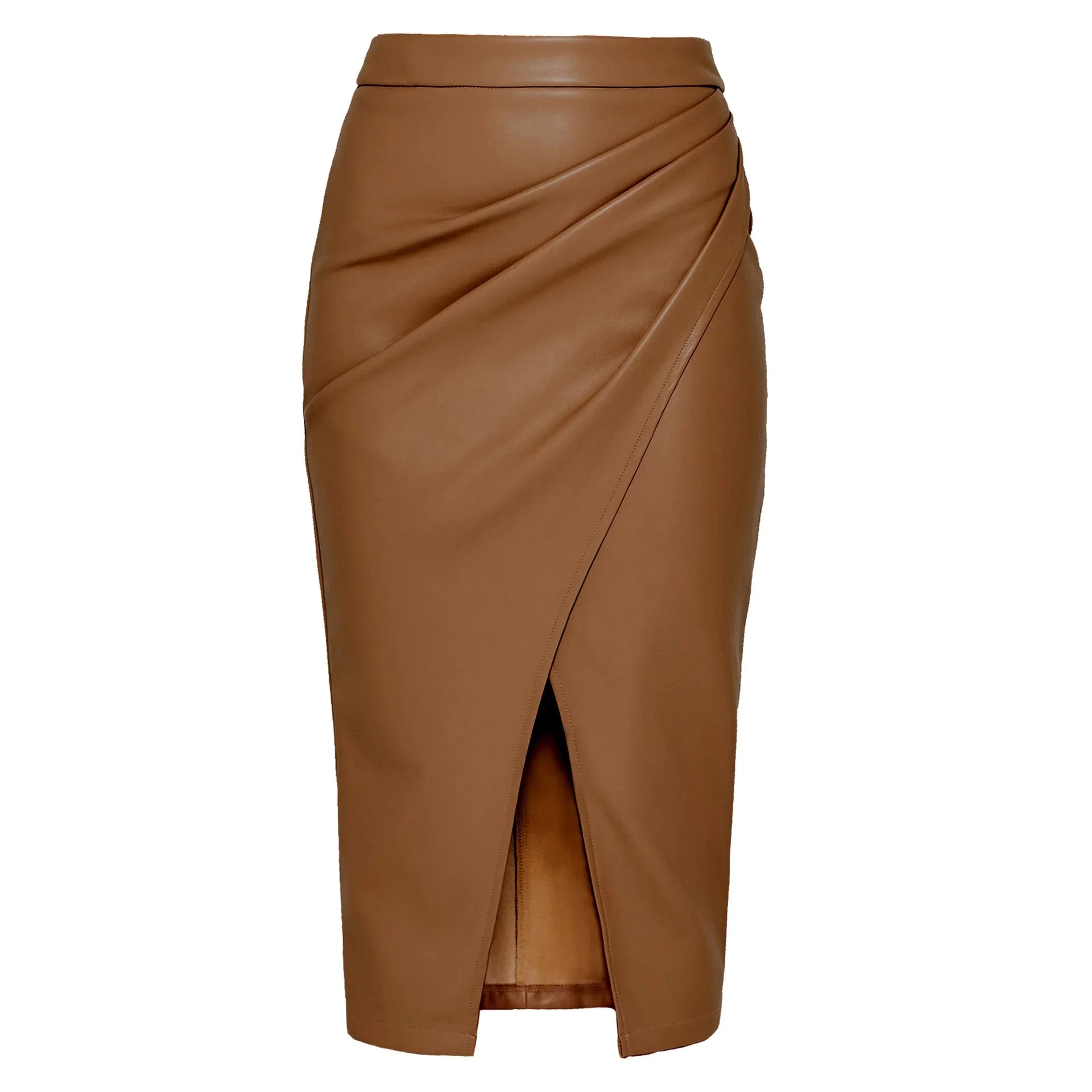 Meredith Statement Leather Midi Skirt - Image 3