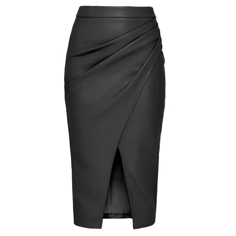 Meredith Statement Leather Midi Skirt - Image 4