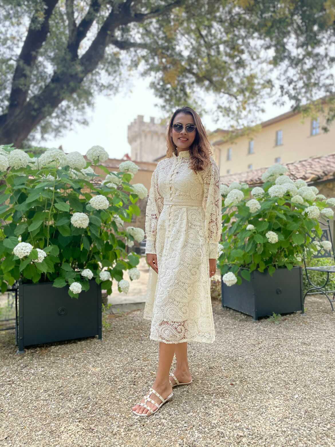 Mexicano Luxury Lace Dress In Beige - Image 7