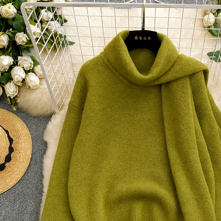 Miane Luxe Sweater With Scarf - Image 4
