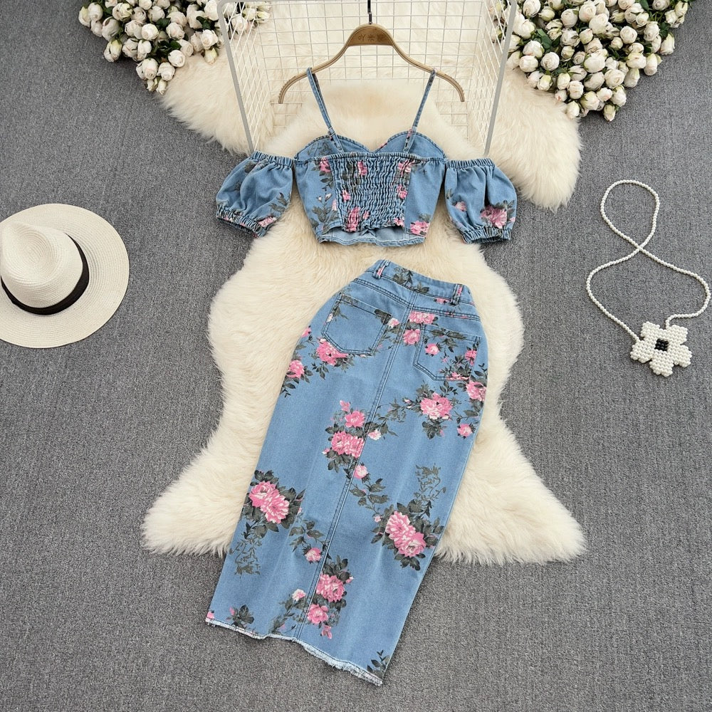 Mimi Denim Floral Co-ord Set - Image 4