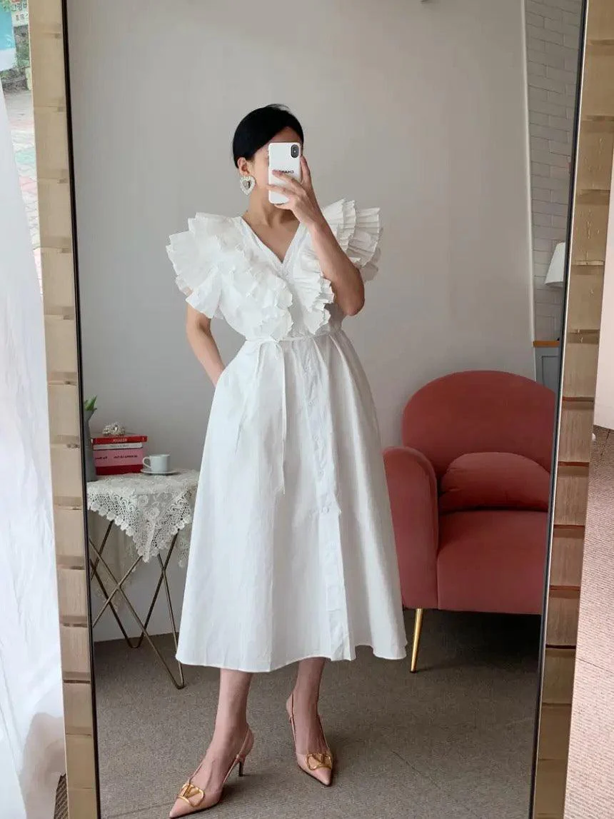 Mimi Ruffled Cotton Dress - Image 4