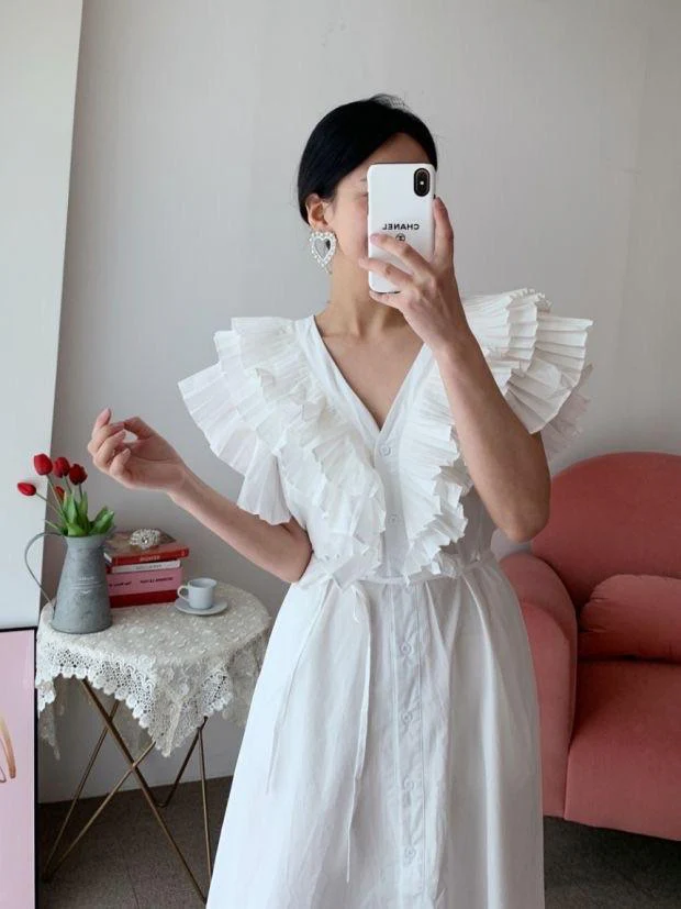 Mimi Ruffled Cotton Dress - Image 7