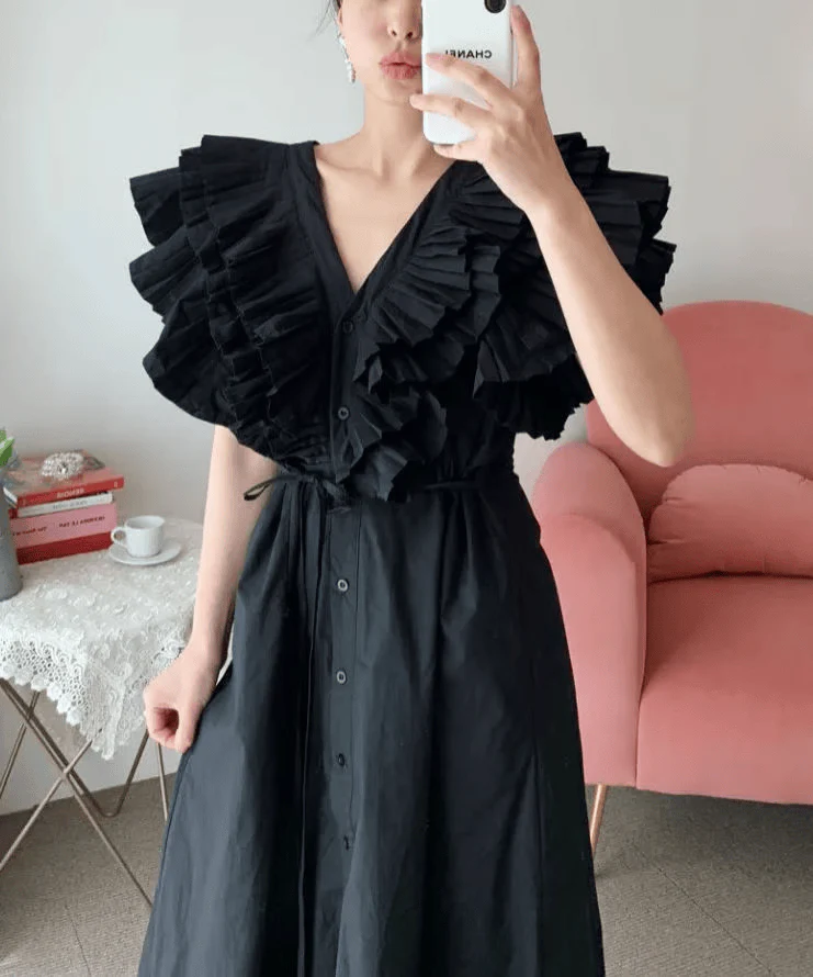 Mimi Ruffled Cotton Dress - Image 9