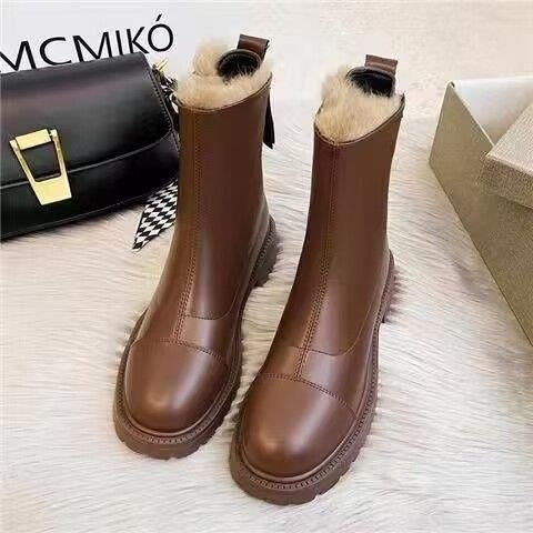 Mindy Fur Ankle Chelsea Boots - Image 5