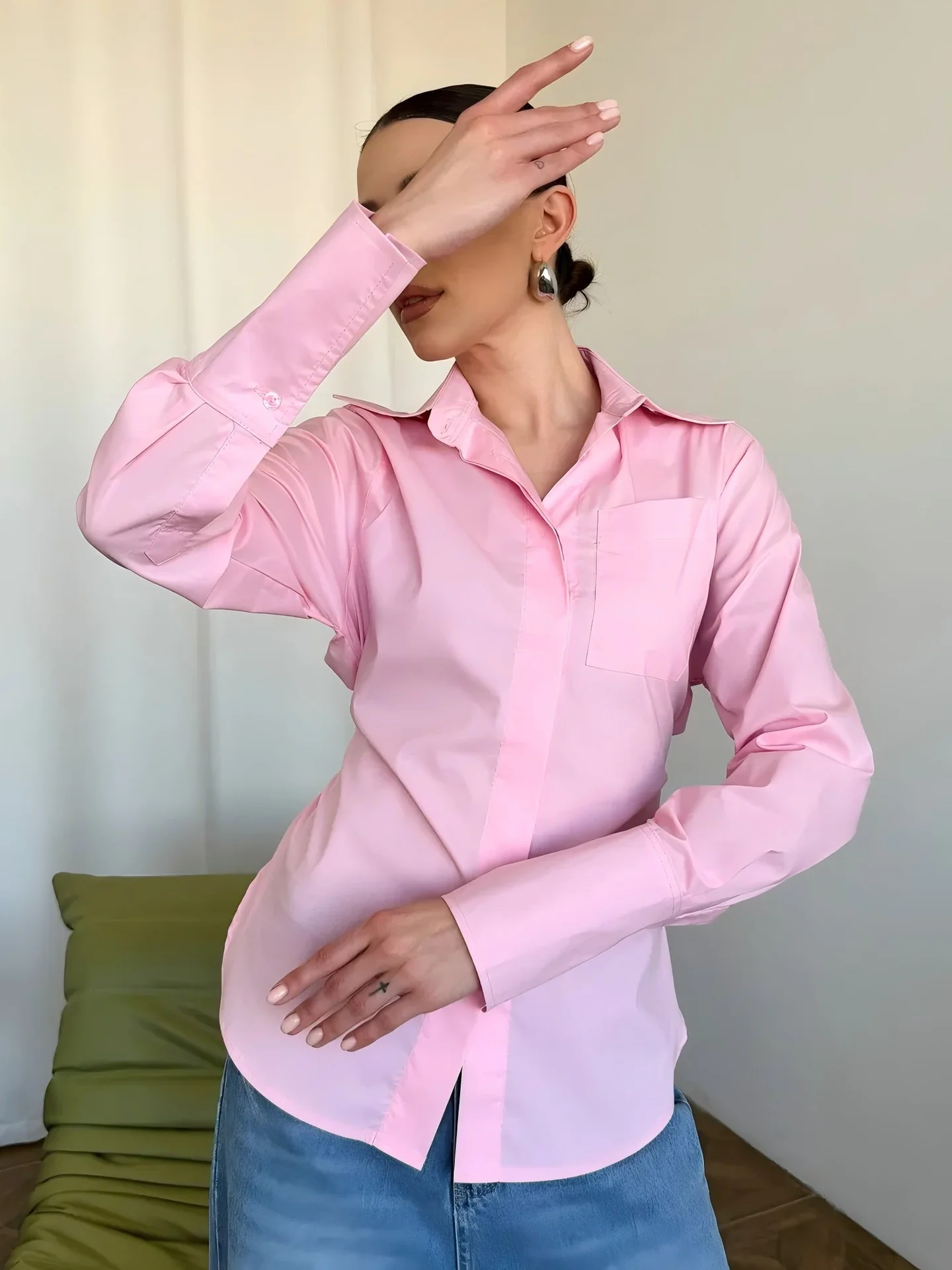 Mindy Statement Formal Shirt In Pink - Image 2