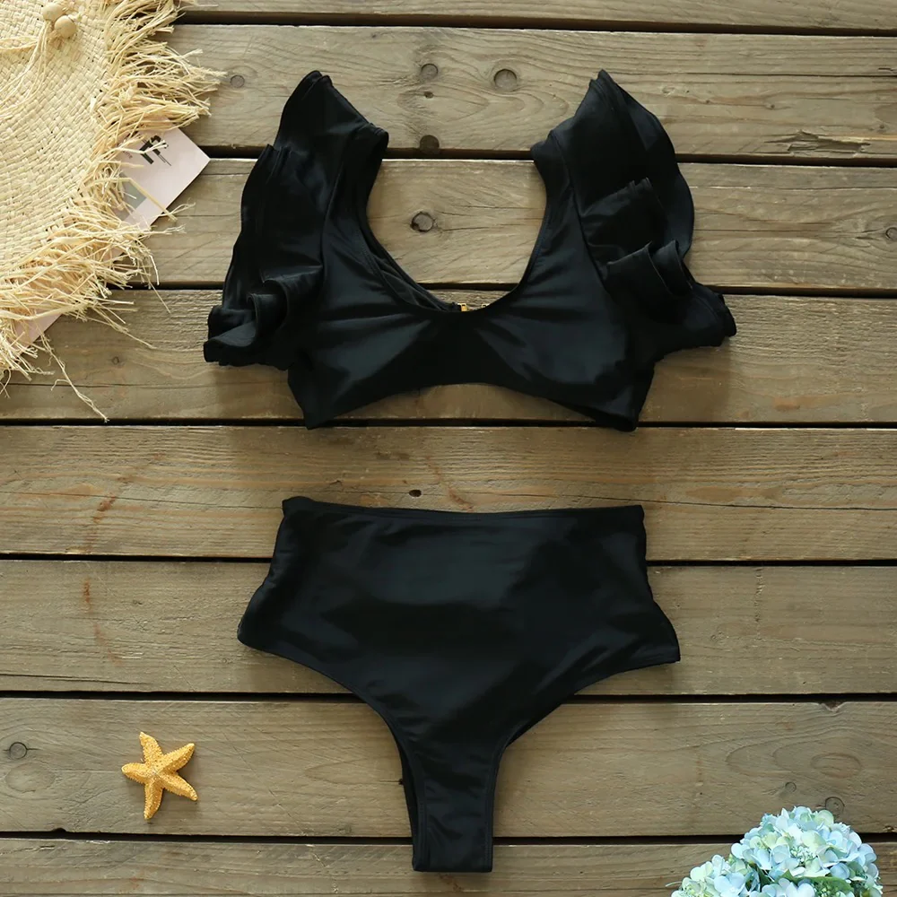 Mira Statement Summer Bikini In Black - Image 3