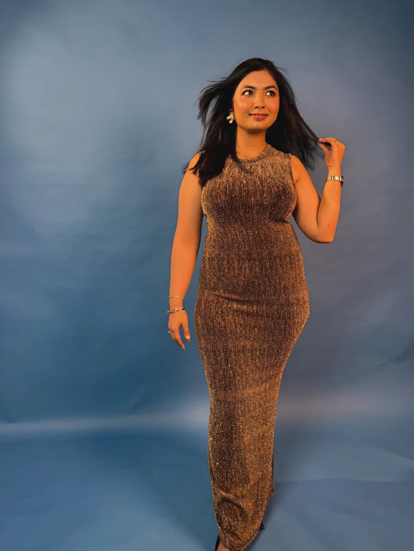 Miro Sequined Party Maxi Dress in Gold - Image 6