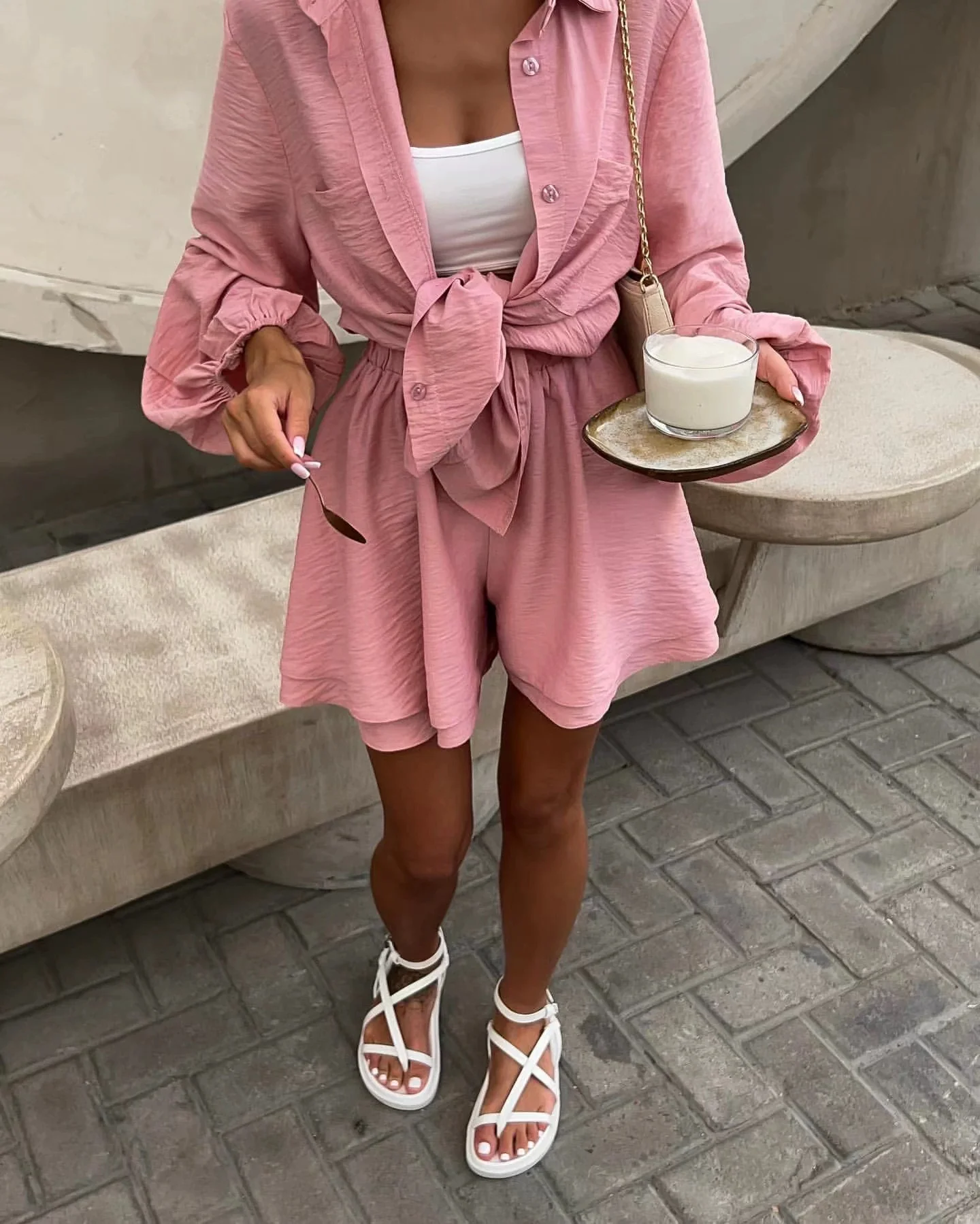 Miso Summer Two Piece Set in Blush - Image 4