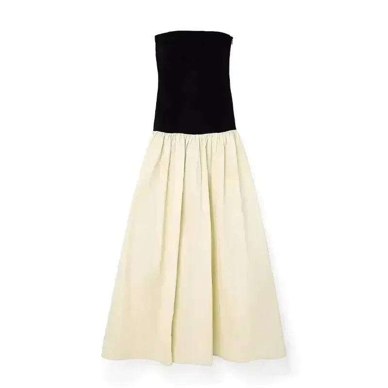 Miya Drop Waist Dress in Beige - Image 8