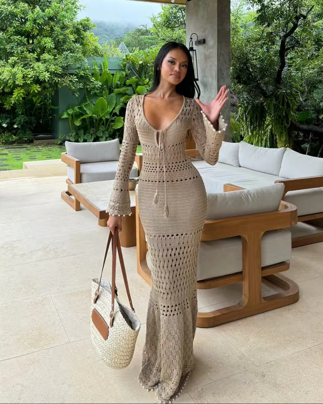 Mizuki Crochet Holiday Maxi Dress - Image 2