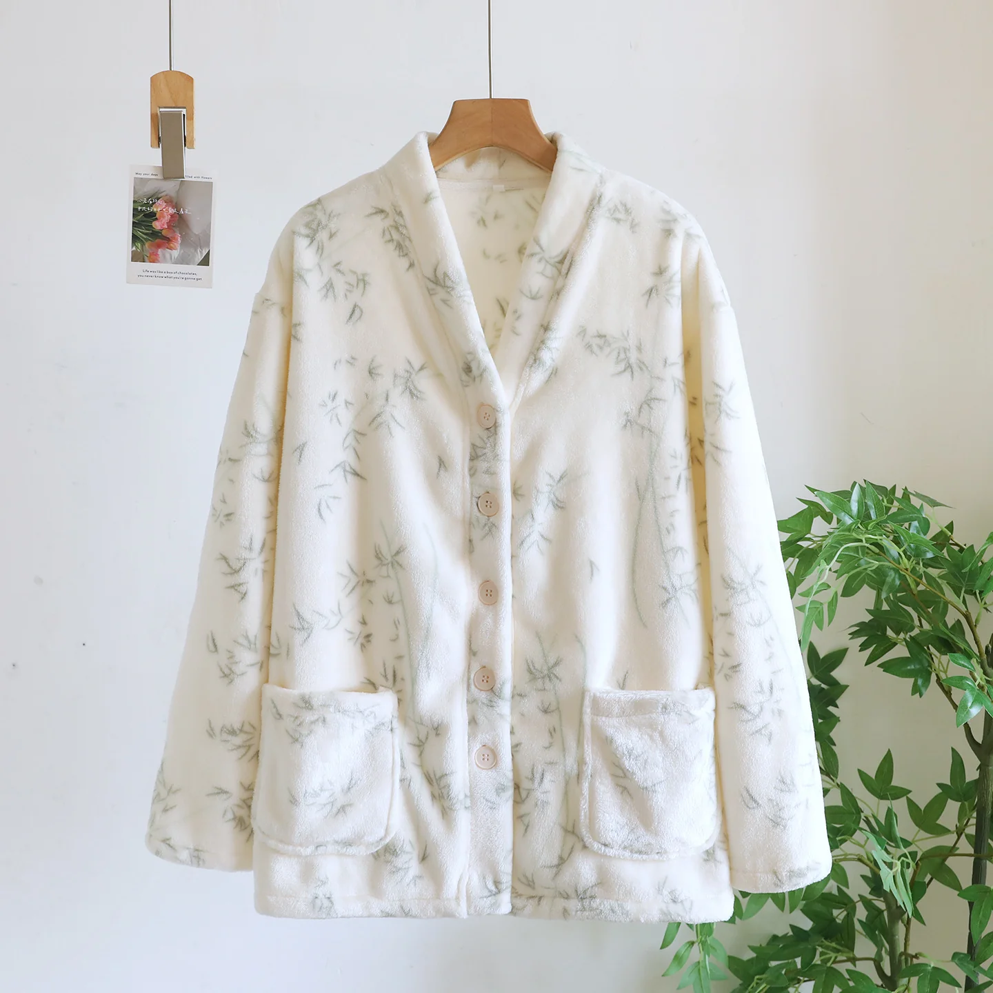 Moana Tropical Fleece Nightsuit In Off White - Image 3