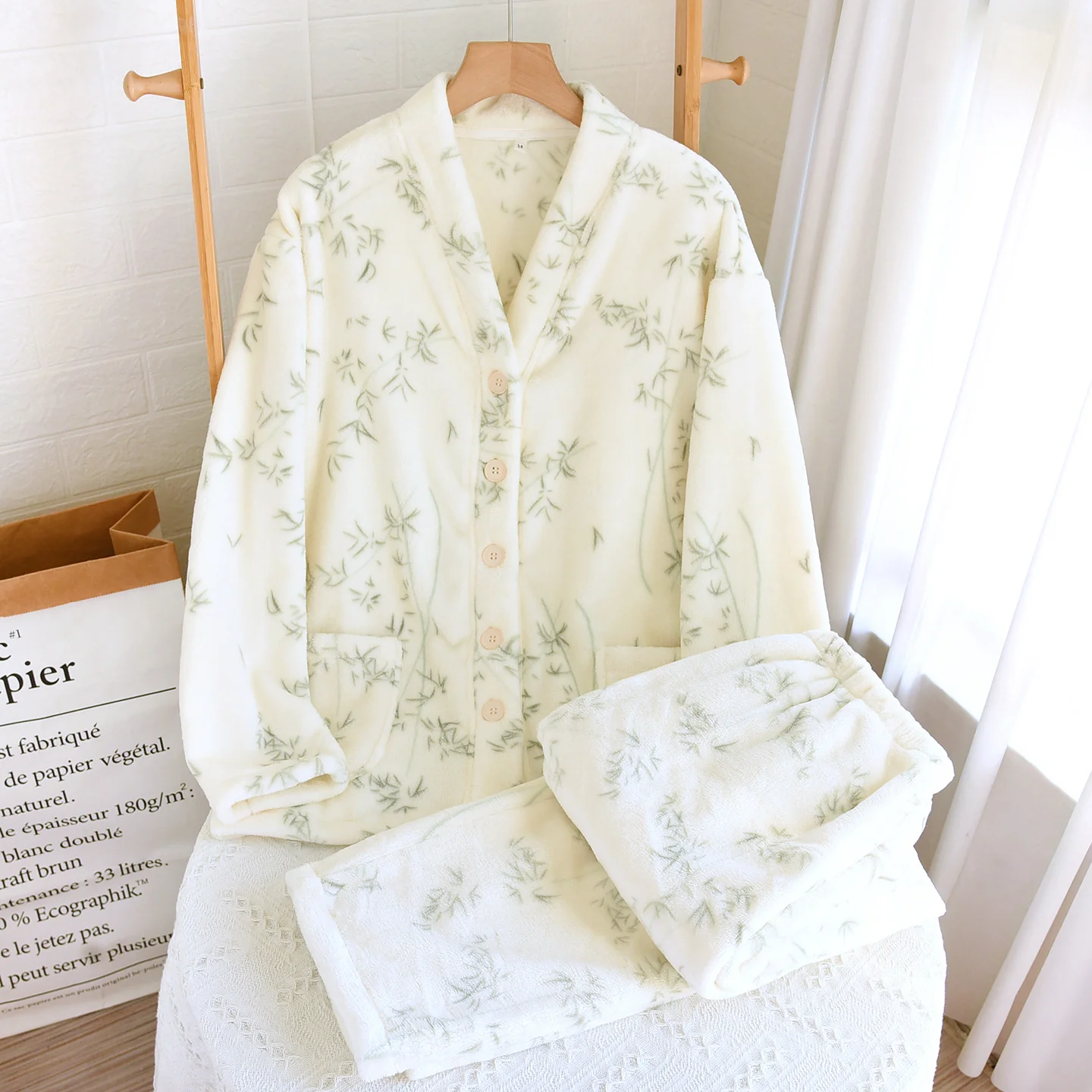 Moana Tropical Fleece Nightsuit In Off White - Image 4