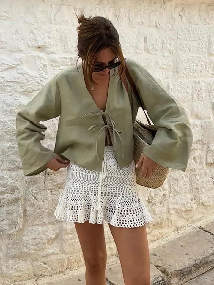 Moso Statement Vest Knot Summer Tops - Image 2