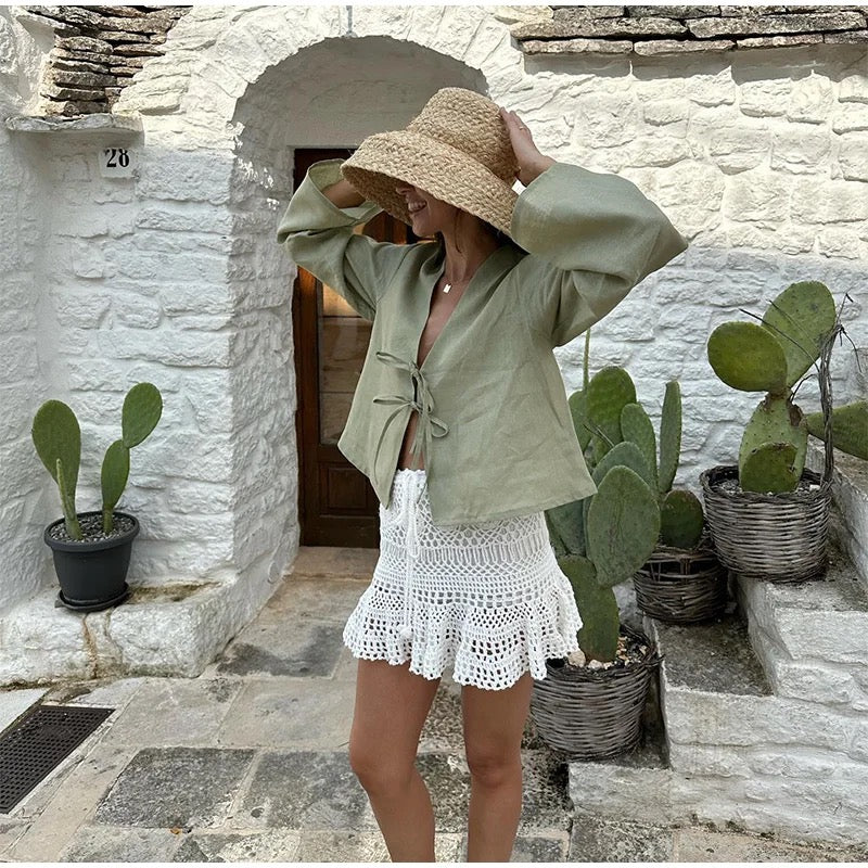 Moso Statement Vest Knot Summer Tops - Image 3