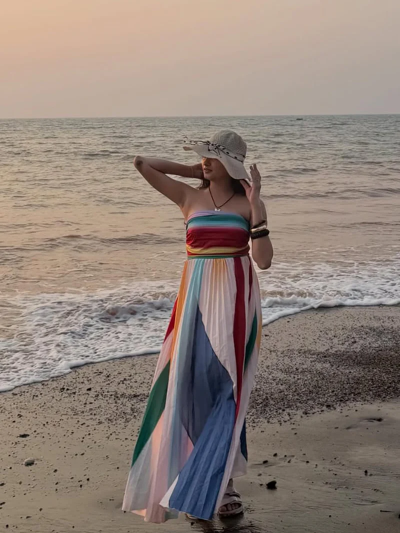 Mulberry Offshoulder Pleated Maxi Dress In Multicolor - Image 10