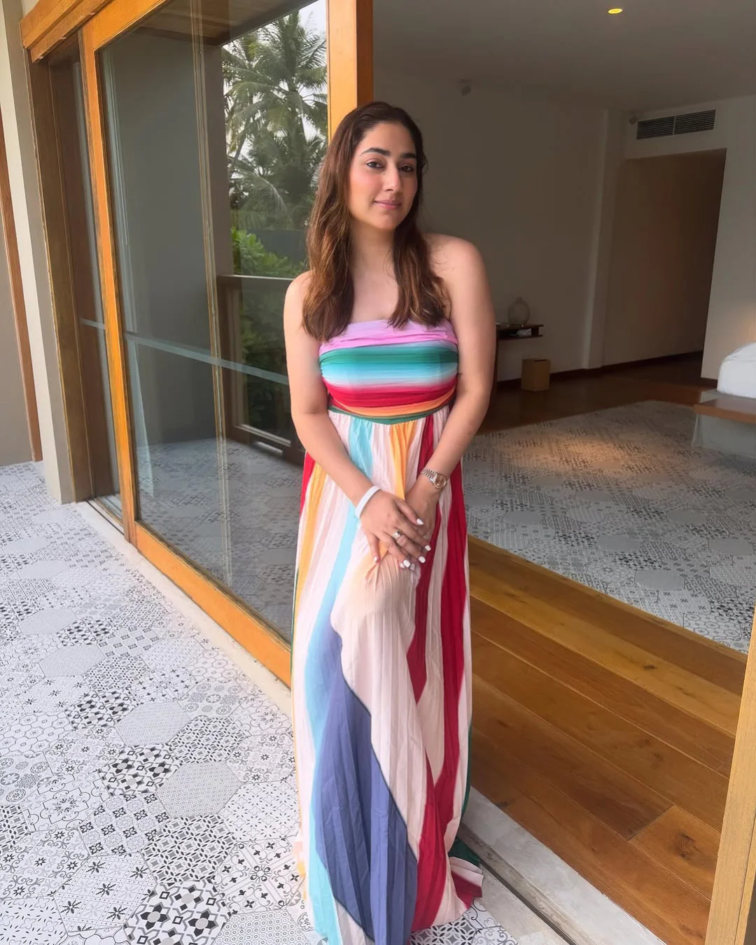 Mulberry Offshoulder Pleated Maxi Dress In Multicolor - Image 4