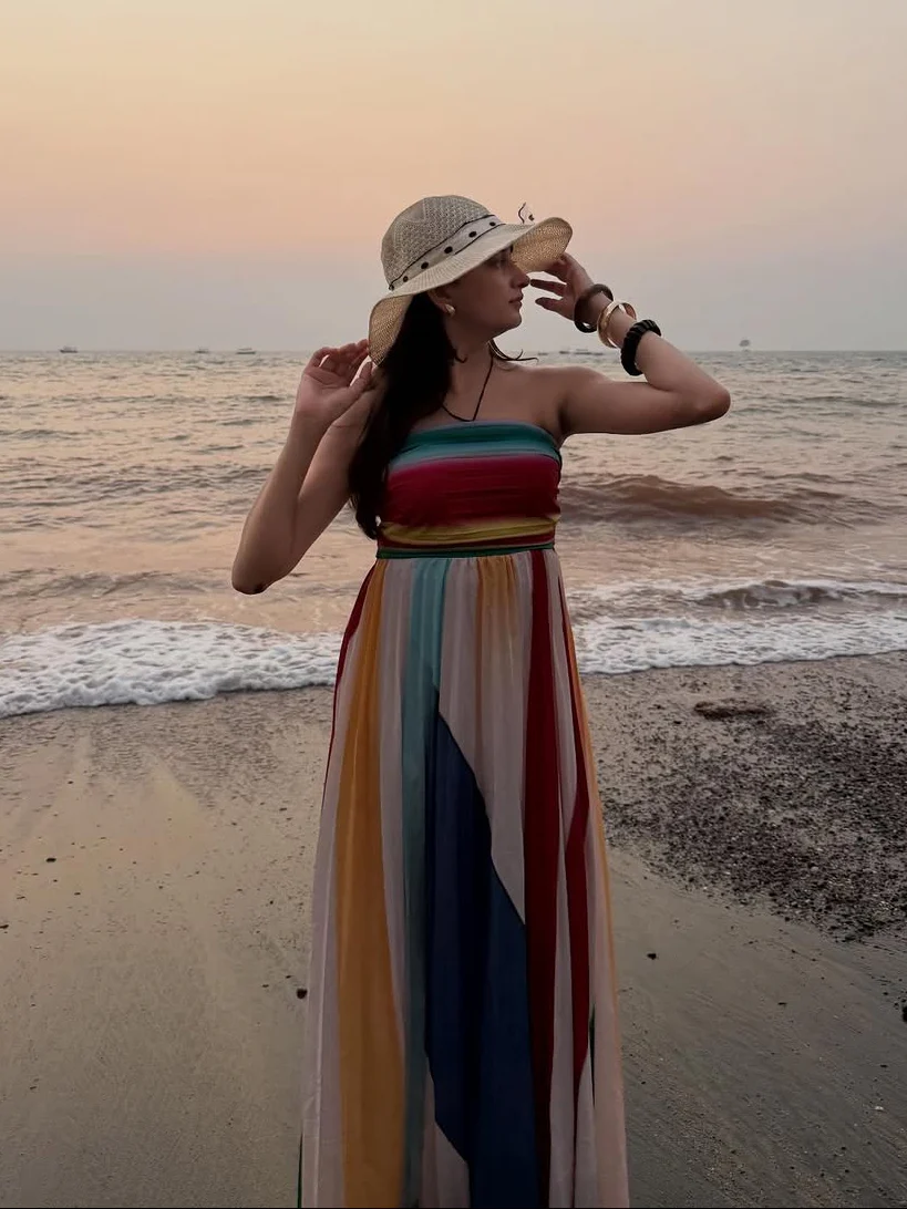 Mulberry Offshoulder Pleated Maxi Dress In Multicolor - Image 6