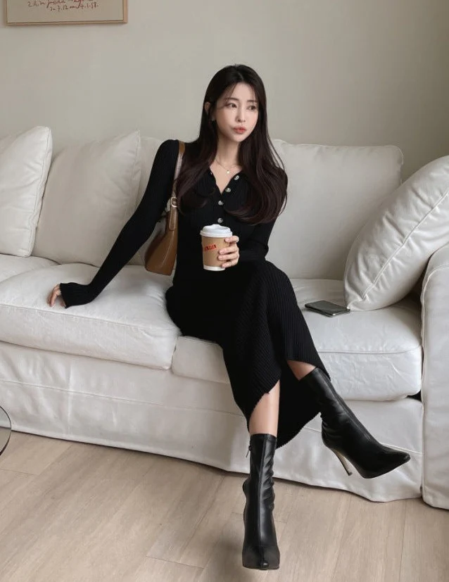 Nadine Midi Knitted Dress - Image 3