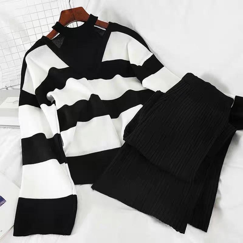Naomi Striped Woolen Coord Set - Image 2