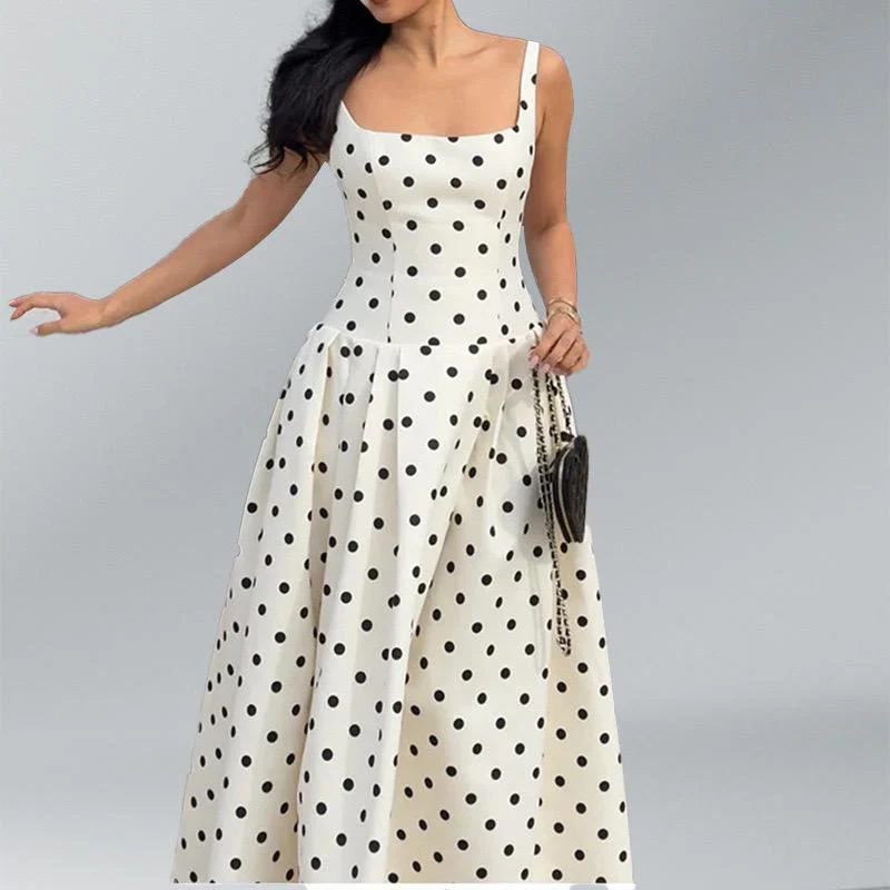 Neiman Polka Summer Holiday Maxi Dress In Off-White - Image 11