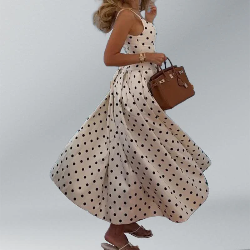Neiman Polka Summer Holiday Maxi Dress In Off-White - Image 15