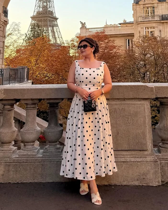 Neiman Polka Summer Holiday Maxi Dress In Off-White - Image 2