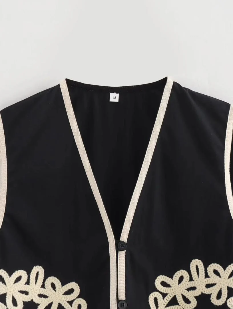 Nimo Embroidered Summer Coord In Black - Image 5