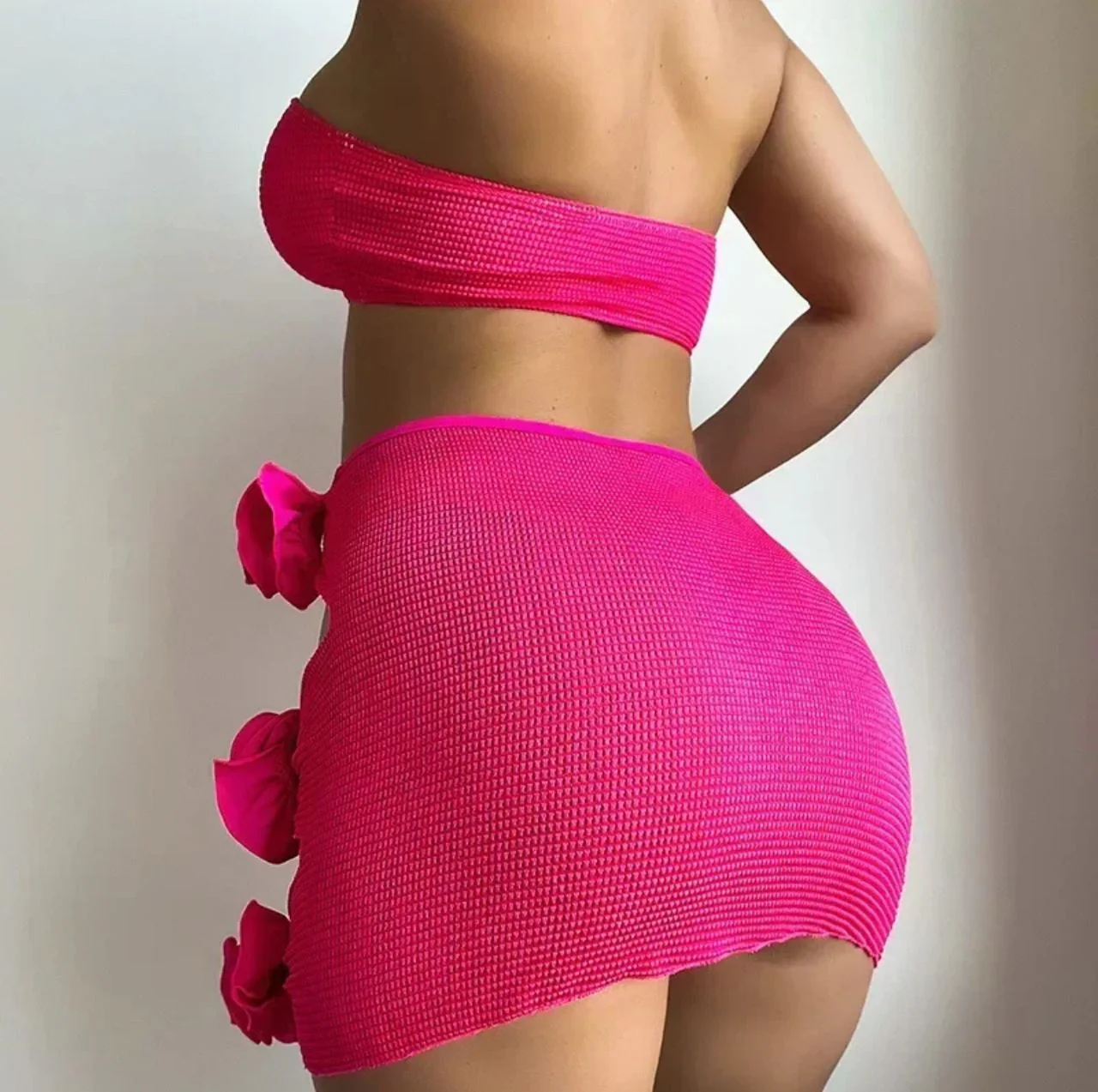 Nina Rosette Bikini With Skirt In Pink - Image 4